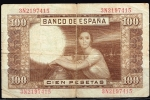 monedas del Mundo : Europa : Espa�a :  Reverso billete de 100 pesetas.