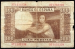 monedas del Mundo : Europa : Espa�a :  Reverso billete de 100 pesetas.
