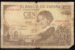 monedas del Mundo : Europa : Espa�a :  Anverso billete de 100 pesetas.