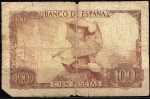 monedas del Mundo : Europa : Espa�a :  Reverso billete de 100 pesetas.