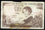 monedas del Mundo : Europa : Espa�a :  Anverso billete de 100 pesetas.