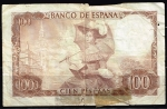 monedas del Mundo : Europa : Espa�a :  Reverso billete de 100 pesetas.