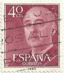 Stamps Spain -  SERIE BÁSICA FRANCO. VALOR FACIAL 40 Cts. EDIFIL 1148