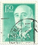 Stamps : Europe : Spain :  (80). SERIE BÁSICA FRANCO. VALOR FACIAL 1,50 Pts. EDIFIL 1155