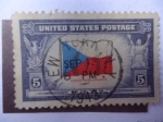 Stamps United States -  Bandera de Checoslovaquia.
