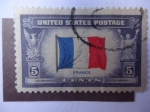 Stamps United States -  Flag of France - Bandera de Francia.