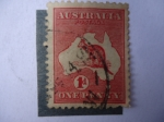 Stamps Australia -  Mapa y Fauna de Australia.