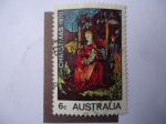 Stamps Australia -  Christmas 1970 - La Virgen y el Niño.