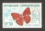 Stamps Africa - Central African Republic -  4 - Mariposa cymothoe sangaris