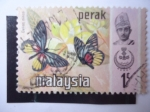 Stamps : Asia : Malaysia :  Fauna; Perak - Delias Ninus.