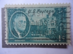 Stamps United States -  Franklin D. Rooseveel (1882-1945) and hyde Park presidence. 