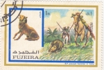Stamps United Arab Emirates -  cazería del jabalí