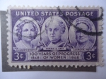 Stamps United States -  Elizabeth Stanton, carrie Chapman catt, and Lucretia Mott - 100 years of progress of women, 1846-194