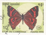Stamps Cambodia -  mariposa