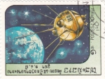 Stamps Laos -  aeronautica- satélite