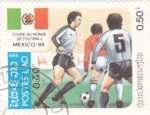 Stamps Laos -  copa del Mundo México-86
