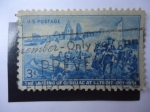 Stamps United States -  The Landing of Cadillac at Detroit-1701-1951. S/1000