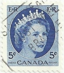 Stamps Canada -  SERIE REINA ISABEL II 1954. VALOR FACIAL 5c. YVERT CA 271
