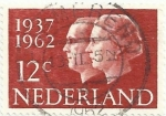 Stamps Netherlands -  BODAS DE PLATA REINA JULIANA Y PRINCIPE BERNHARD. VALOR FACIAL 12c. YVERT NL 745