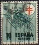 Stamps Spain -  ESPAÑA 1950 1085 Sello Pro tuberculosis 10c Adorno Navideño Usado