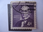 Stamps United States -  Horace Greeley 1811-1872.