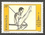 Sellos de Africa - Rwanda -  933 - Olimpiadas de Moscú, gimnasia
