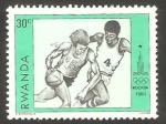 Stamps Rwanda -  934 - Olimpiadas de Moscú, baloncesto