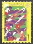 Stamps Singapore -  990 - Siluetas de deportistas