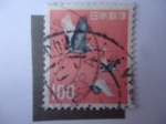 Stamps : Asia : Japan :  Fauna grus Japonensis- S/888A.