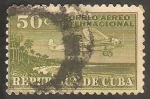 Sellos de America - Cuba -  10 - Avión sobrevolando la costa