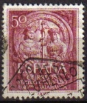 Stamps Spain -  ESPAÑA 1953 1126 Sello º VII Centenario Universidad de Salamanca Los Reyes Católicos Fachada 50c