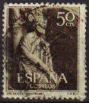 Stamps Spain -  ESPAÑA 1954 1130 Sello Año Santo Compostelano Portico de la Gloria Santiago Usado