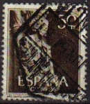 Stamps Spain -  ESPAÑA 1954 1130 Sello Año Santo Compostelano Portico de la Gloria Santiago Usado