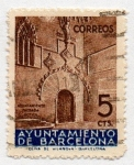 Stamps Spain -  13 - Puerta gótica del Ayuntamiento de Barcelona