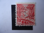 Stamps Switzerland -  Helvetia - Vía Ferrea.