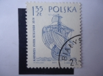 Stamps : Europe : Poland :  Carabela de Columbus - Karawela- Statek Kolumba . XVW.