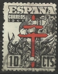 Stamps Spain -  948 - Pro Tuberculosos, Cruz de Lorena en rojo