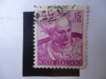 Stamps Italy -  Cabeza del Profeta Joe l- de Miguel Angel. 