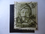 Stamps Italy -  Cabeza de Sibila Délfica (Sibila de Delfos) de Miguel Angel. S/128.