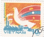 Stamps Vietnam -  paloma ilustrada