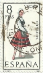 Stamps Spain -  TRAJES TÍPICOS ESPAÑOLES. GRUPO V. Nº 51. BIZKAIA. EDIFIL 2016
