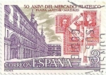Stamps Spain -  50 ANIVERSARIO DEL MERCADO FILATÉLICO EN PLAZA MAYOR DE MADRID. EDIFIL 2415