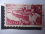 Stamps Poland -  Marinero, Remolcador, Barcazas