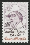 Stamps France -  Marshal Moncey (1754-1842)