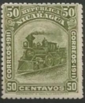 Stamps : America : Nicaragua :  Locomotoras (350)