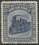 Stamps Nicaragua -  Locomotoras (347)