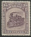 Stamps Nicaragua -  Locomotoras (346)