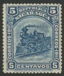 Stamps Nicaragua -  Locomotoras (343)