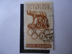 Stamps Italy -  Giochi XVII Olimpiade 1960 - Loba de Roma- Juegos Olímpicos de Invierno 1960-Roma