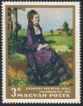 Stamps Hungary -  Lady in Violet by Pál Szinyei Merse (1801)